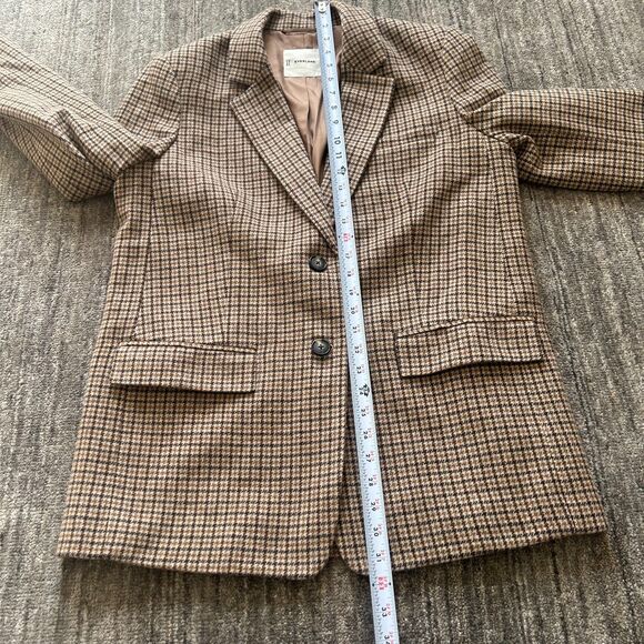 Everlane The Oversized Blazer in Camel Houndstooth, Wool Blend, Size 8 - Picture 7 of 11